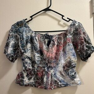 Abercrombie & Fitch Hand Dyed Off-Shoulder Top
